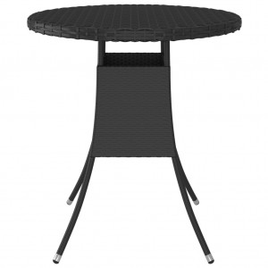 Mesa de jardim ratão sintético preto 70x70x73 cm H