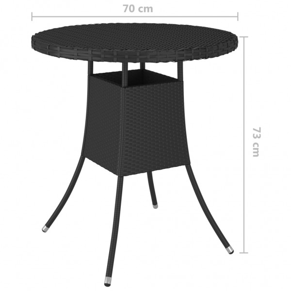 Mesa de jardín ratán sintético negro 70x70x73 cm M 5