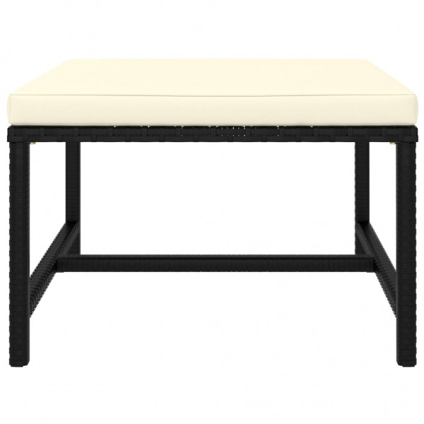 Set de sofás de jardín 4 pzas y cojines ratán sintético negro M 5