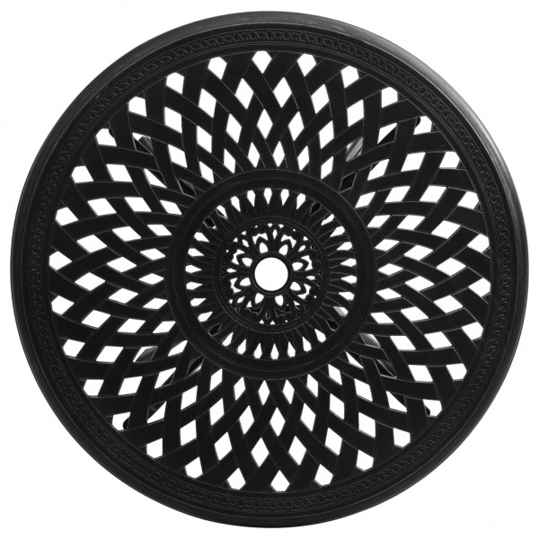 Mesa de jardín negro aluminio fundido 78x78x72 cm M 3