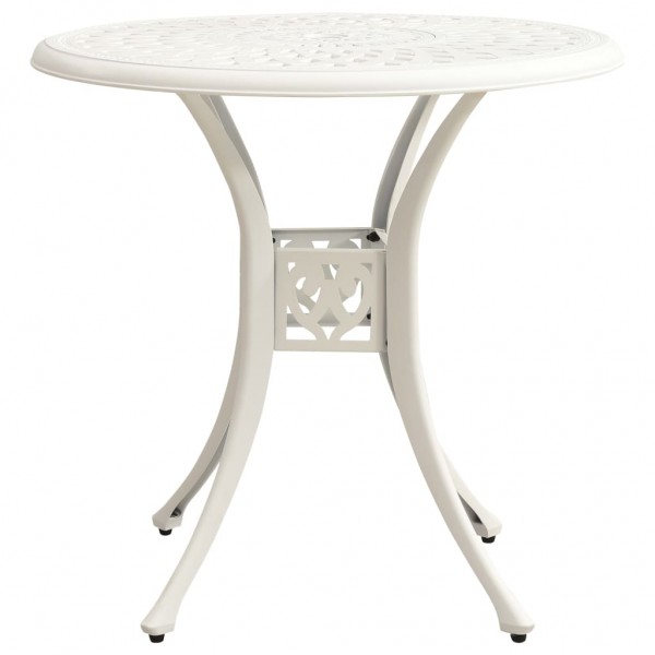 Mesa de jardim 78x78x72 cm alumínio fundido branco M 2