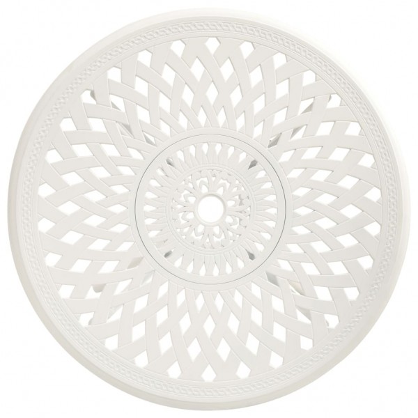 Mesa de jardín aluminio fundido blanca 78x78x72 cm M 3