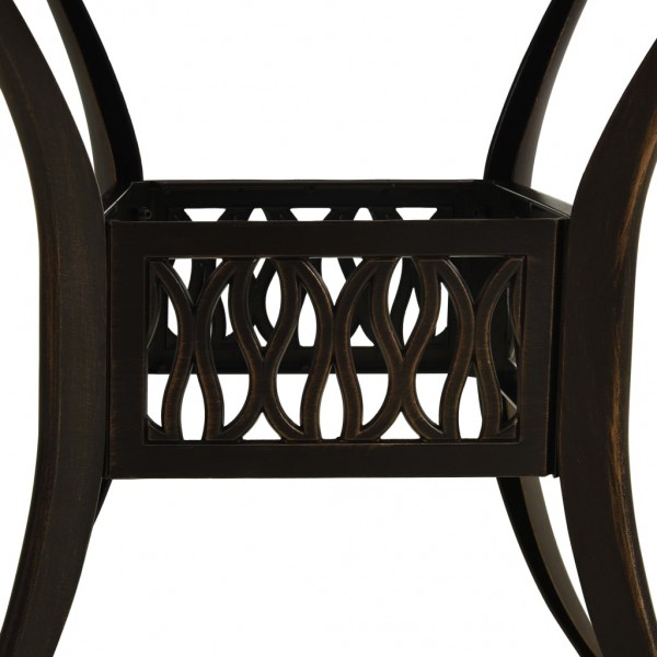 Mesa de jardim 90x90x74 cm alumínio fundido bronze M 4