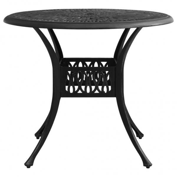 Mesa de jardim 90x90x74 cm alumínio fundido preto M 2