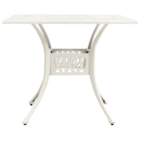 Mesa de jardim 90x90x73 cm alumínio fundido branco M 2