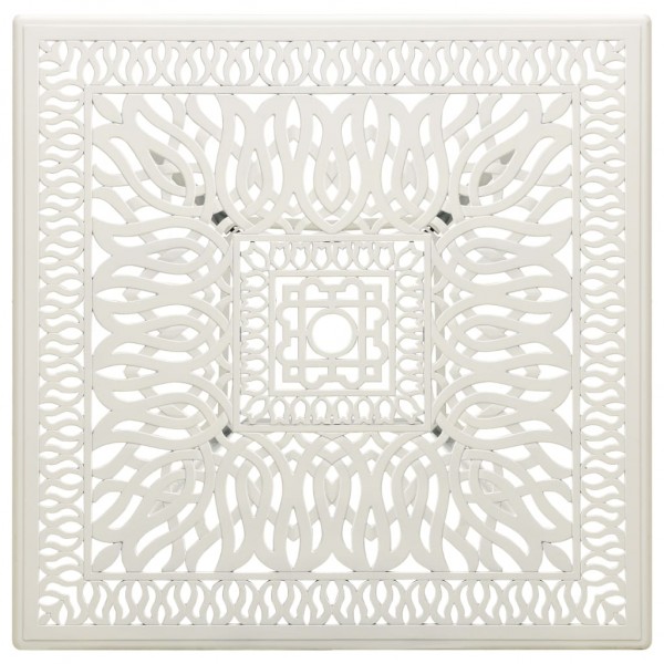 Mesa de jardim 90x90x73 cm alumínio fundido branco M 3