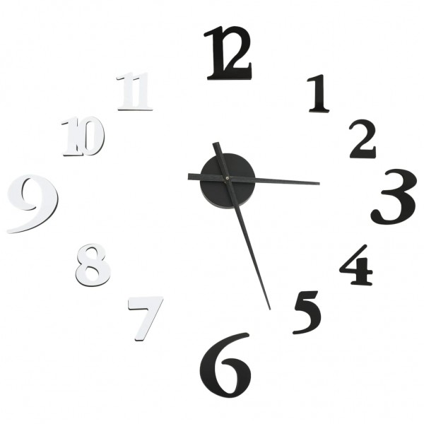 Reloj 3D de pared con diseño moderno blanco y negro 100 cm XXL M 2