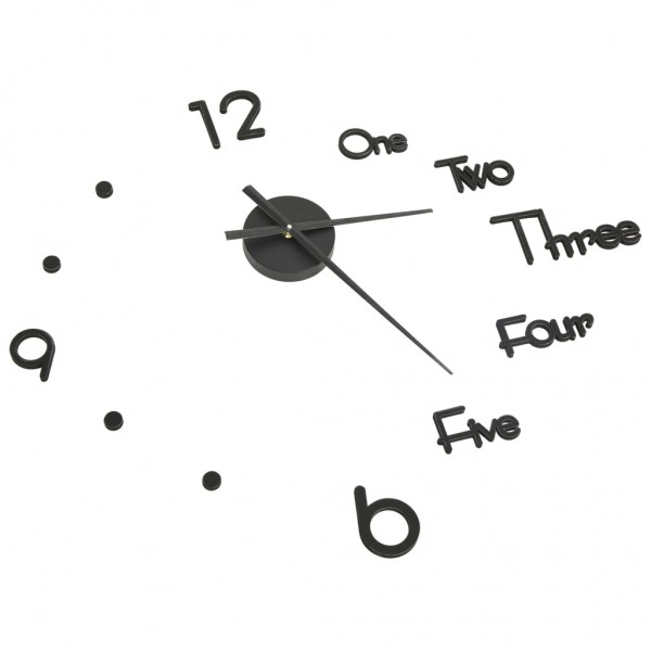 Reloj 3D de pared con diseño moderno negro 100 cm XXL M 3