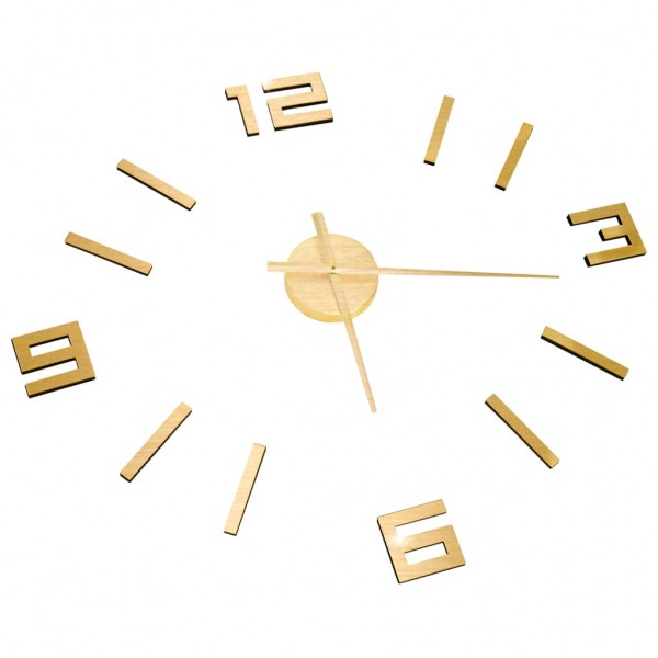 Reloj 3D de pared con diseño moderno dorado 100 cm XXL M 3