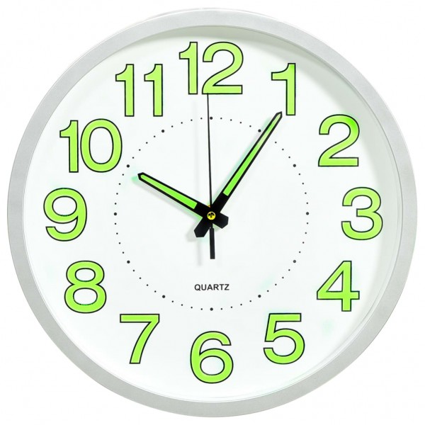 Reloj de pared luminoso blanco 30 cm D