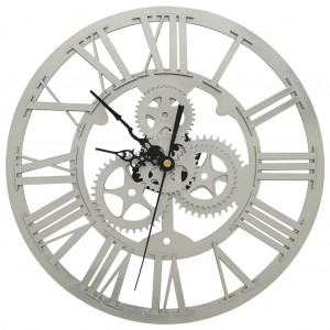 Reloj de pared acrílico plateado 30 cm H
