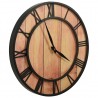 Reloj de pared MDF y hierro marrón y negro 39 cm 3