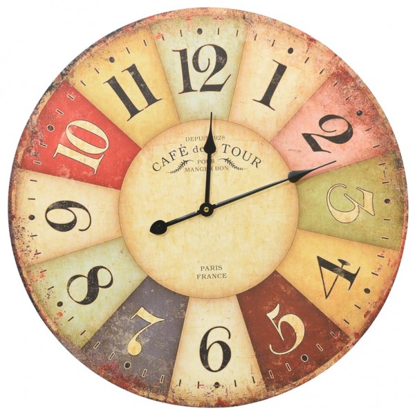 Reloj de pared vintage colorido 60 cm M 2