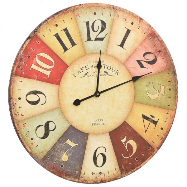 Reloj de pared vintage colorido 60 cm M 3