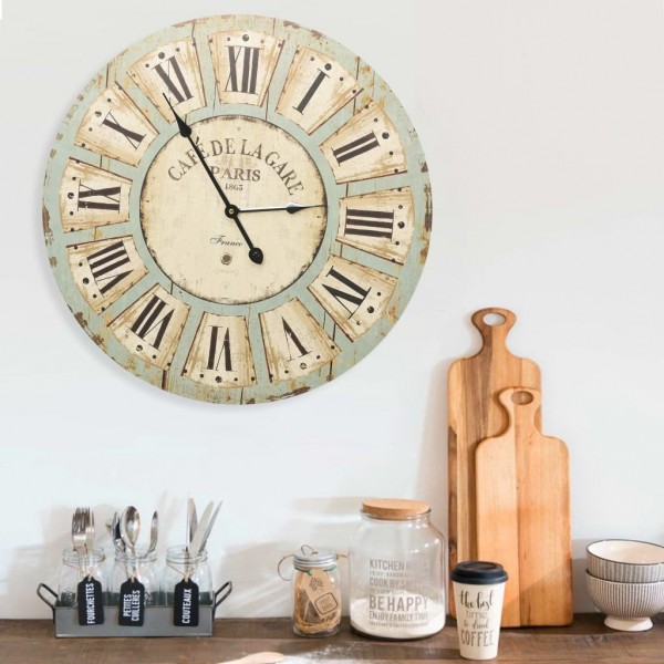 Reloj de pared de MDF multicolor 60 cm D