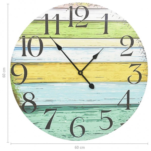 Reloj de pared de MDF multicolor 60 cm M 5