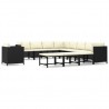 Set de muebles de jardín 12 pzas cojines ratán sintético negro 1
