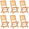 7 pcs conjunto jantar dobrável p/ jardim madeira acácia maciça 2