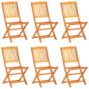 7 pcs conjunto jantar dobrável p/ jardim madeira acácia maciça H