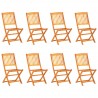 Set comedor de jardín plegable 9 piezas madera maciza de acacia 2