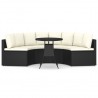 Set de sofás de jardín 5 piezas y cojines ratán sintético negro 2