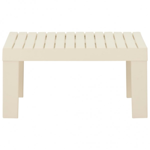 3 pcs conjunto lounge de jardim com almofadões plástico branco M 5