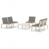 4 pcs conjunto lounge de jardim com almofadões plástico branco 2