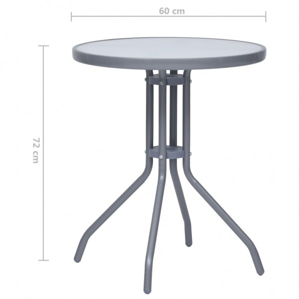 Mesa de jardim 60 cm aço e vidro cinzento-claro M 5