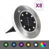 Iluminação LED solar de solo 8 pcs cor RGB 1