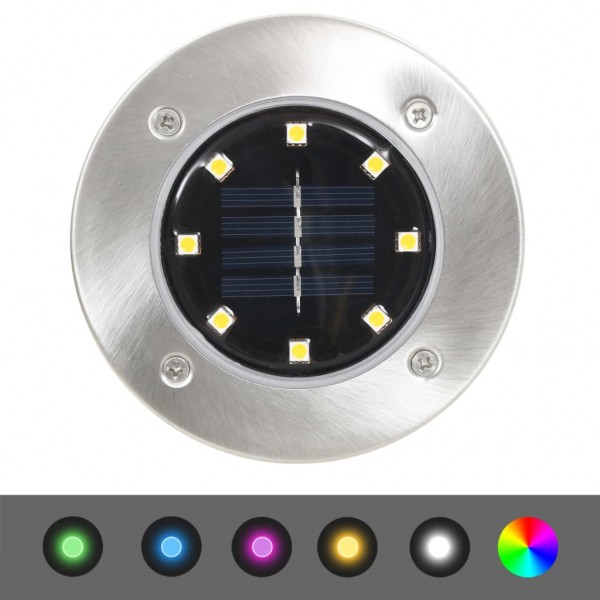 Lámparas solares de suelo 8 unidades luces LED color RGB M 4