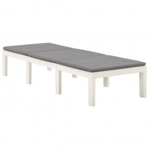 Espreguiçadeira com almofadão plástico branco H