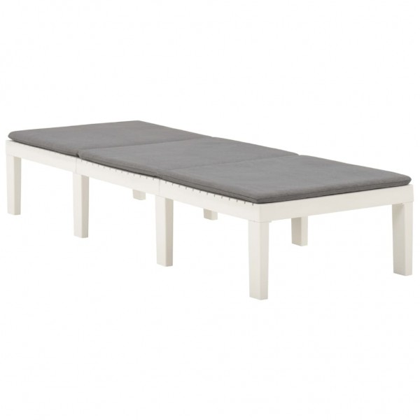 Espreguiçadeira com almofadão plástico branco M 2