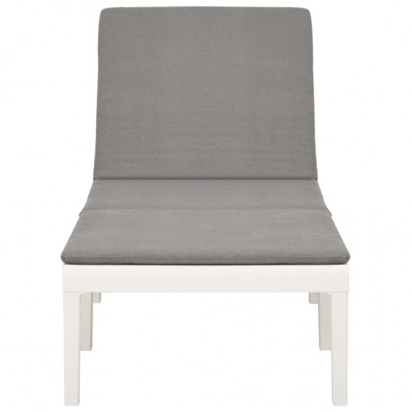 Espreguiçadeira com almofadão plástico branco M 3