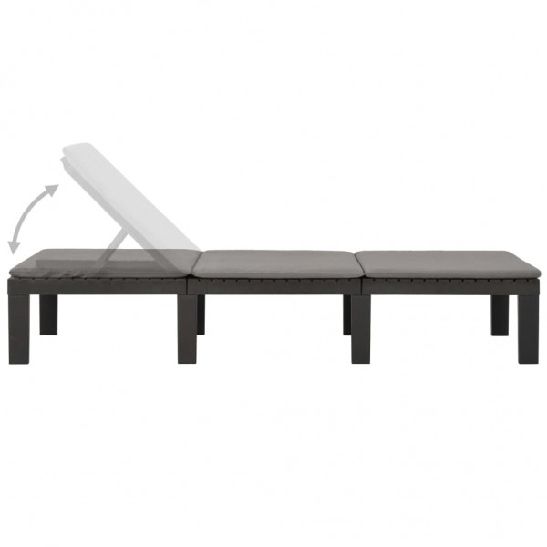 Tumbona con cojín plástico gris antracita M 5