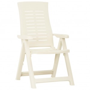 Cadeiras de jardim reclináveis 2 pcs plástico branco H