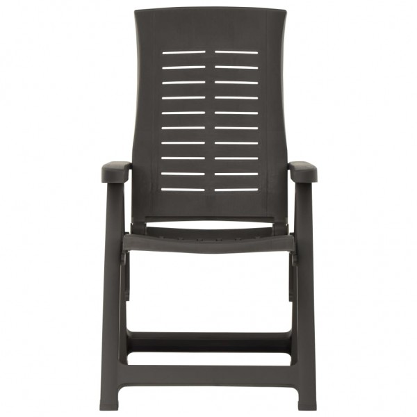 Cadeiras de jardim reclináveis 2 pcs plástico antracite M 4