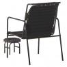 Silla de relax reposabrazos y reposapiés cuero auténtico negro 4