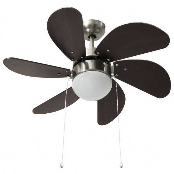 Ventilador de techo con lámpara marrón oscuro 76 cm M 3
