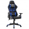 Silla de gaming de cuero sintético negro y azul 1