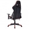 Silla de gaming de cuero sintético negro y rojo 4