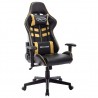 Cadeira de gaming couro artificial preto e dourado 1
