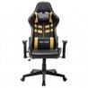 Silla de gaming de cuero sintético negro y dorado 2