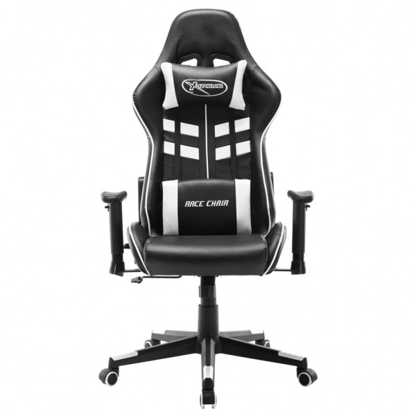 Cadeira de gaming couro artificial preto e branco M 2