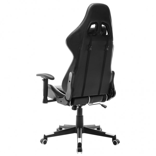 Silla de gaming de cuero sintético negro y blanco M 4