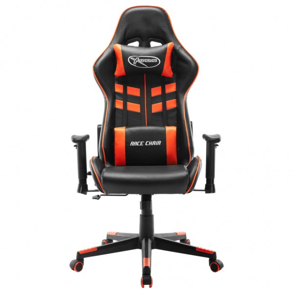 Silla de gaming de cuero sintético negro y naranja M 2