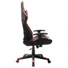 Silla de gaming de cuero sintético negro y naranja 3