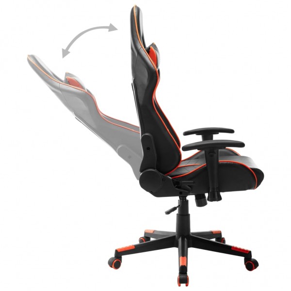 Silla de gaming de cuero sintético negro y naranja M 5