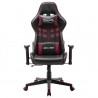 Silla de gaming de cuero sintético negro y rojo tinto 2