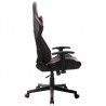 Silla de gaming de cuero sintético negro y rojo tinto 3