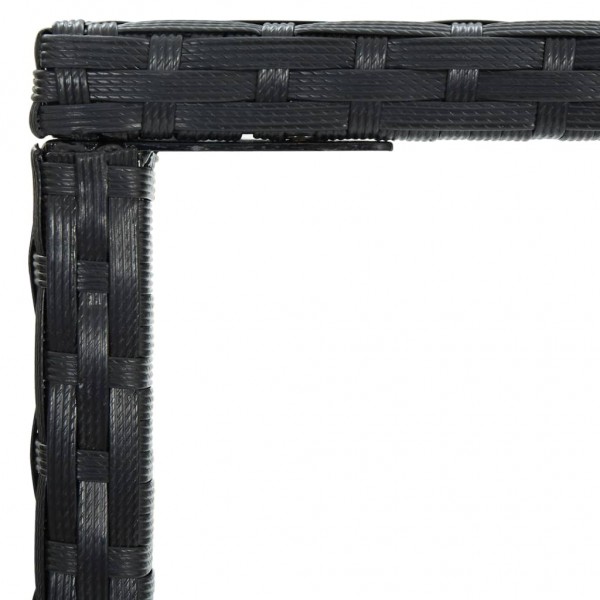 Mesa alta de jardín ratán sintético y vidrio negro 70x70x110 cm M 4